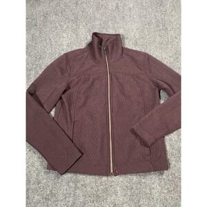 prAna Jacket Womens Medium Purple Full Zip Textured Pattern Outdoor Activewear